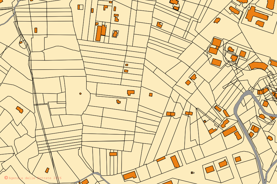 Mappa catastale del centro di Acerenza: particelle e fabbricati, cartografia Agenzia delle Entrate