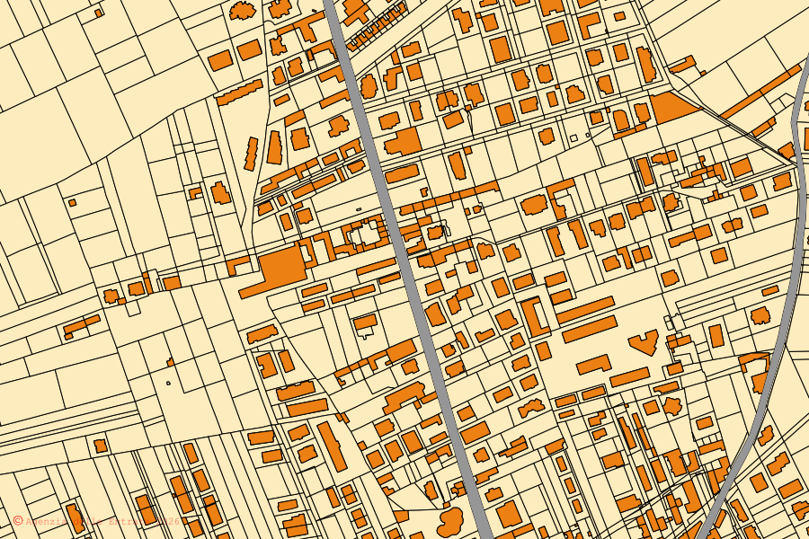 Mappa catastale del centro di Acerra: particelle e fabbricati, cartografia Agenzia delle Entrate