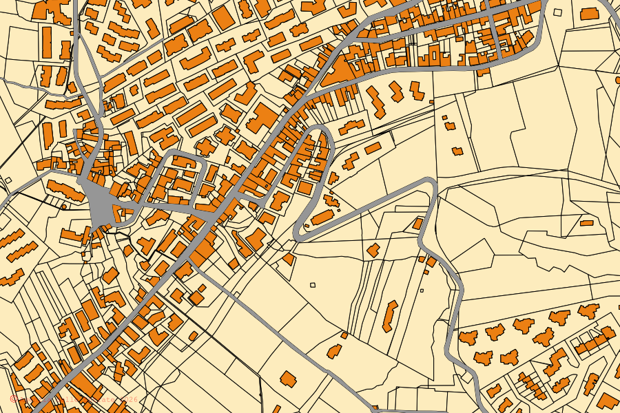 Mappa catastale del centro di Aci Castello: particelle e fabbricati, cartografia Agenzia delle Entrate