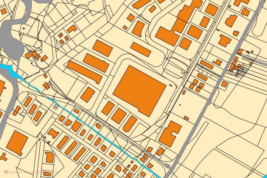 Mappa catastale del centro di Acqualagna: particelle e fabbricati, cartografia Agenzia delle Entrate