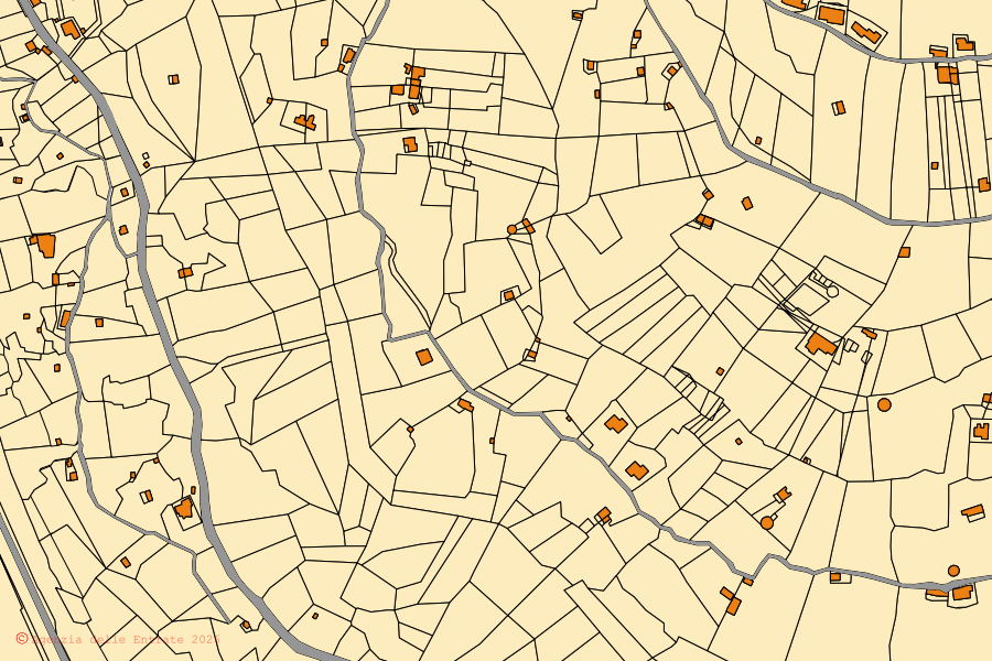 Mappa catastale del centro di Acquappesa: particelle e fabbricati, cartografia Agenzia delle Entrate