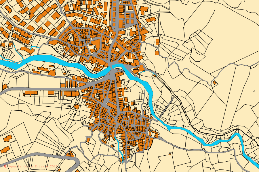Mappa catastale del centro di Acquaro: particelle e fabbricati, cartografia Agenzia delle Entrate
