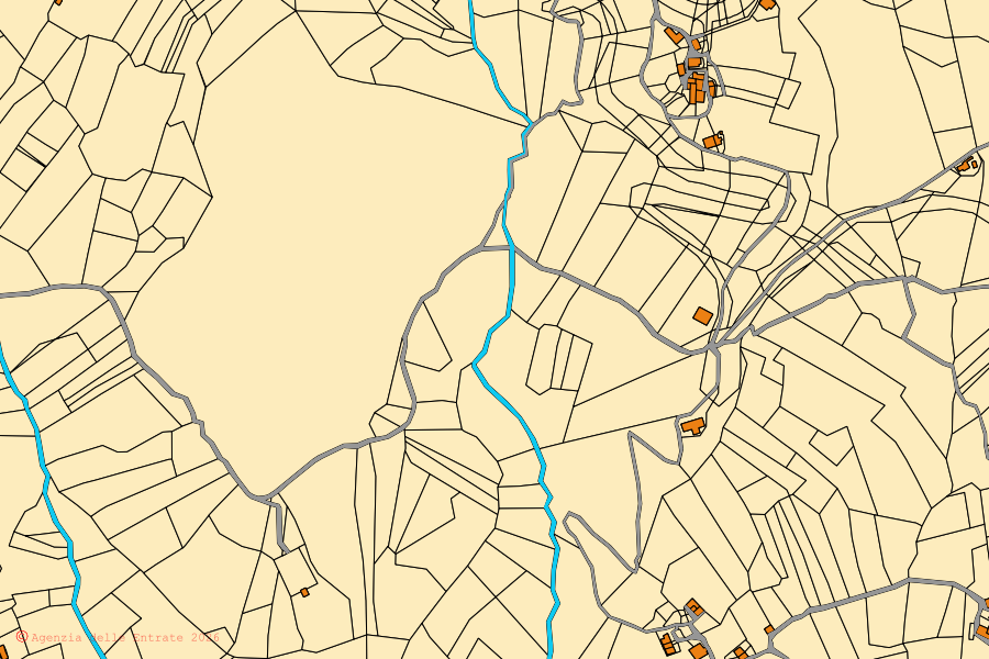 Mappa catastale del centro di Acquasanta Terme: particelle e fabbricati, cartografia Agenzia delle Entrate