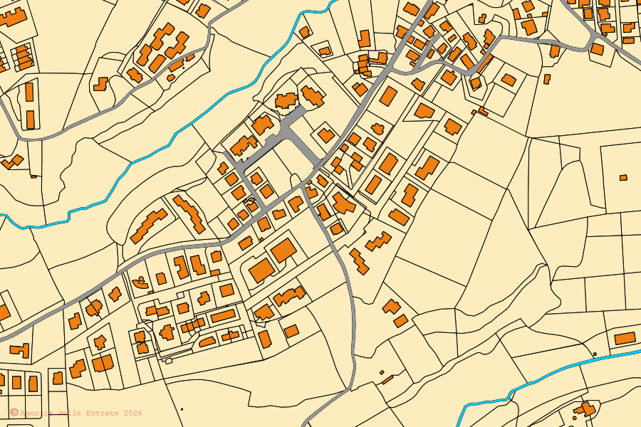 Mappa catastale del centro di Acquasparta: particelle e fabbricati, cartografia Agenzia delle Entrate