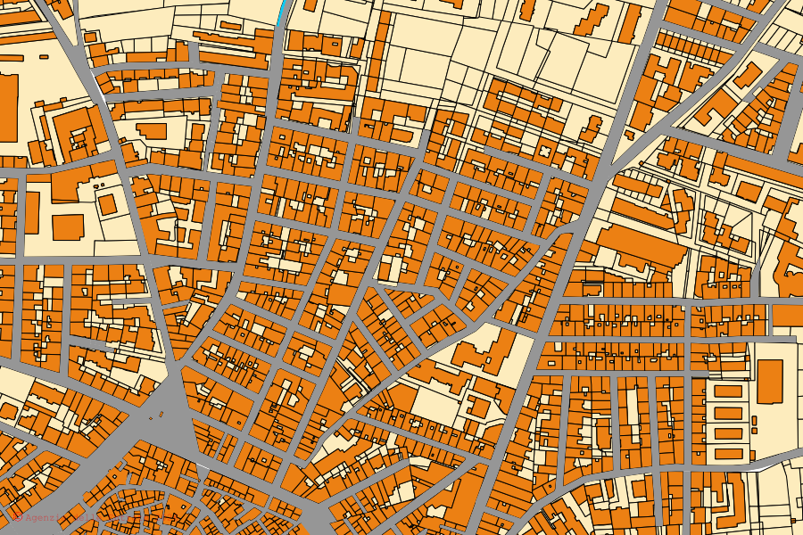 Mappa catastale del centro di Acquaviva delle Fonti: particelle e fabbricati, cartografia Agenzia delle Entrate