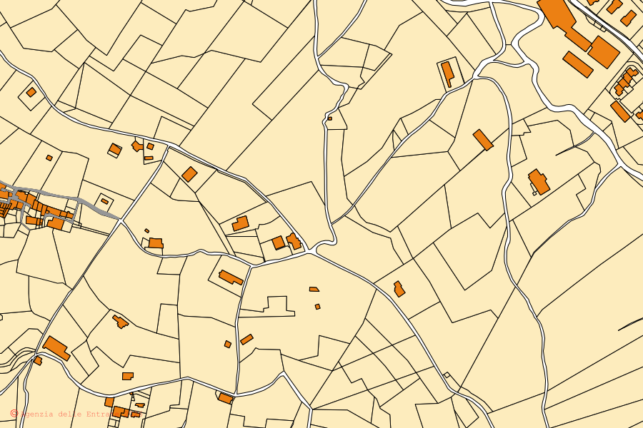 Mappa catastale del centro di Adrara San Martino: particelle e fabbricati, cartografia Agenzia delle Entrate
