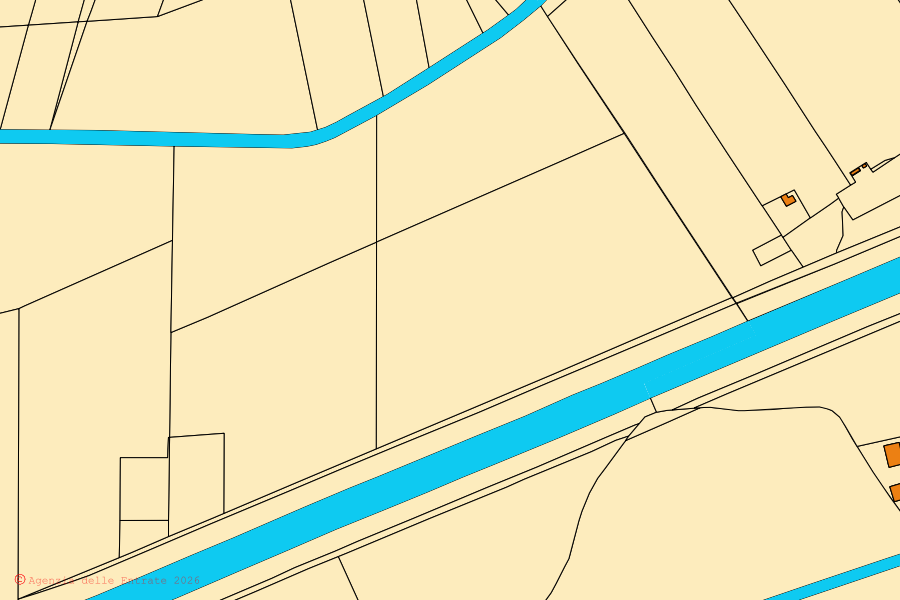 Mappa catastale del centro di Adria: particelle e fabbricati, cartografia Agenzia delle Entrate