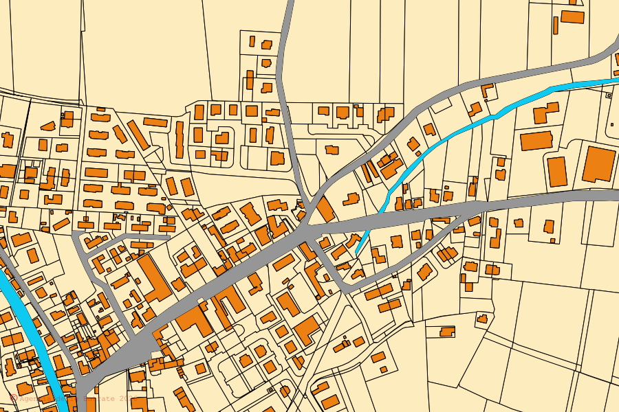 Mappa catastale del centro di Agna: particelle e fabbricati, cartografia Agenzia delle Entrate
