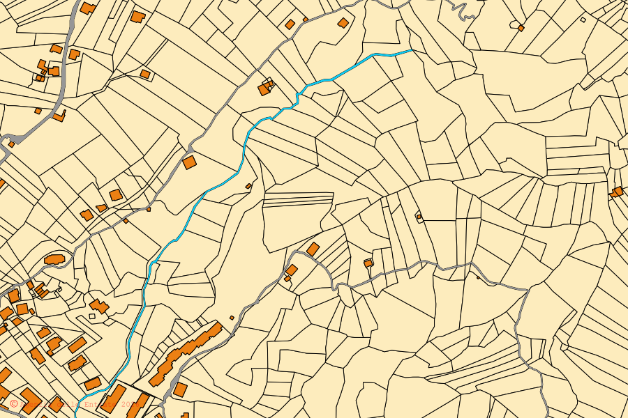 Mappa catastale del centro di Agosta: particelle e fabbricati, cartografia Agenzia delle Entrate