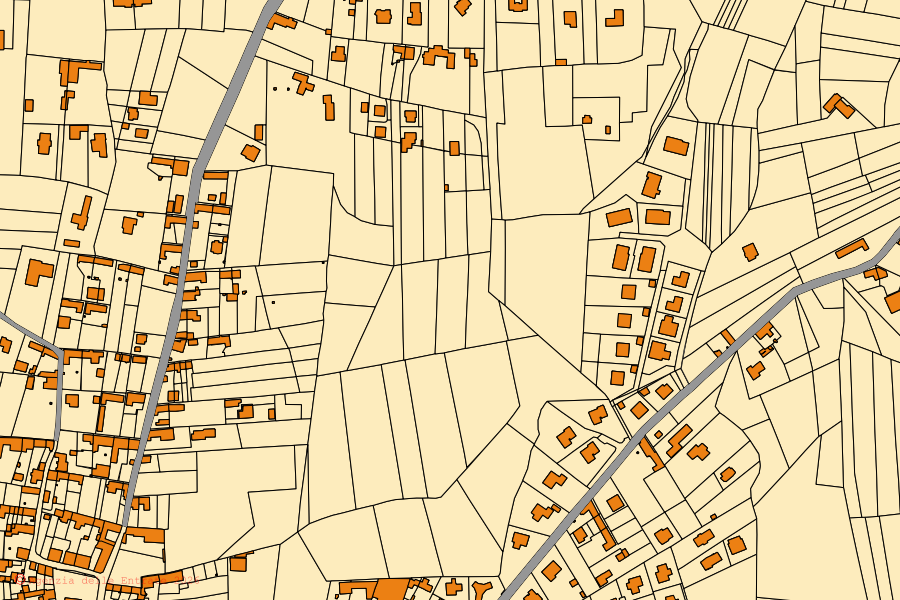 Mappa catastale del centro di Agrate Conturbia: particelle e fabbricati, cartografia Agenzia delle Entrate