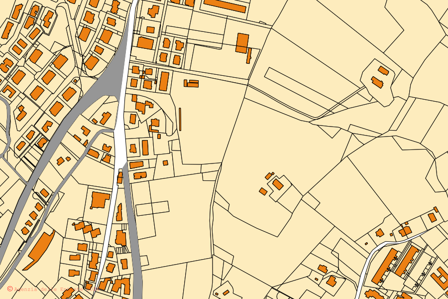 Mappa catastale del centro di Agugliano: particelle e fabbricati, cartografia Agenzia delle Entrate