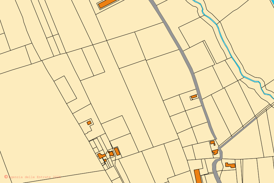 Mappa catastale del centro di Agugliaro: particelle e fabbricati, cartografia Agenzia delle Entrate