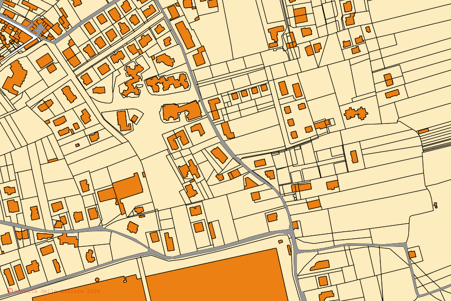 Mappa catastale del centro di Airola: particelle e fabbricati, cartografia Agenzia delle Entrate