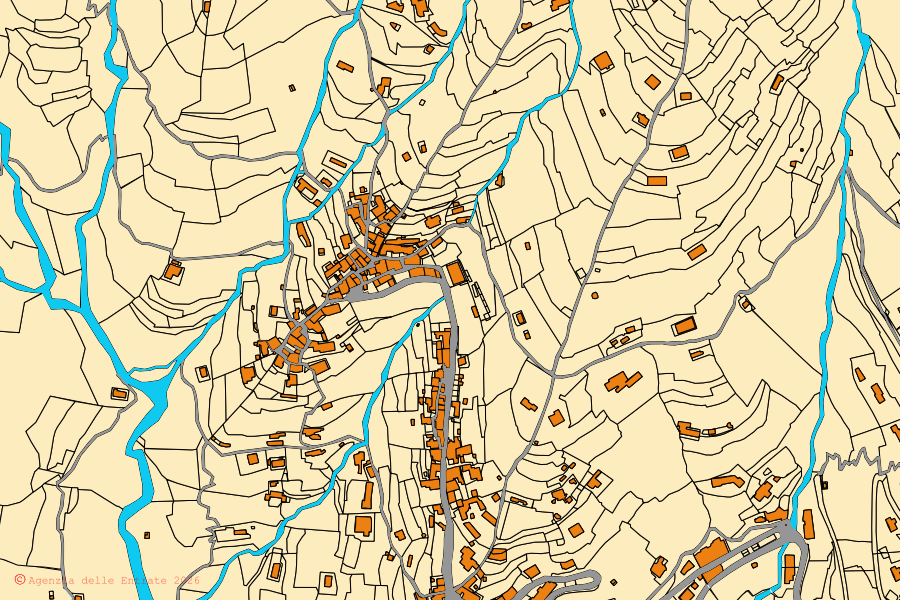 Mappa catastale del centro di Alassio: particelle e fabbricati, cartografia Agenzia delle Entrate