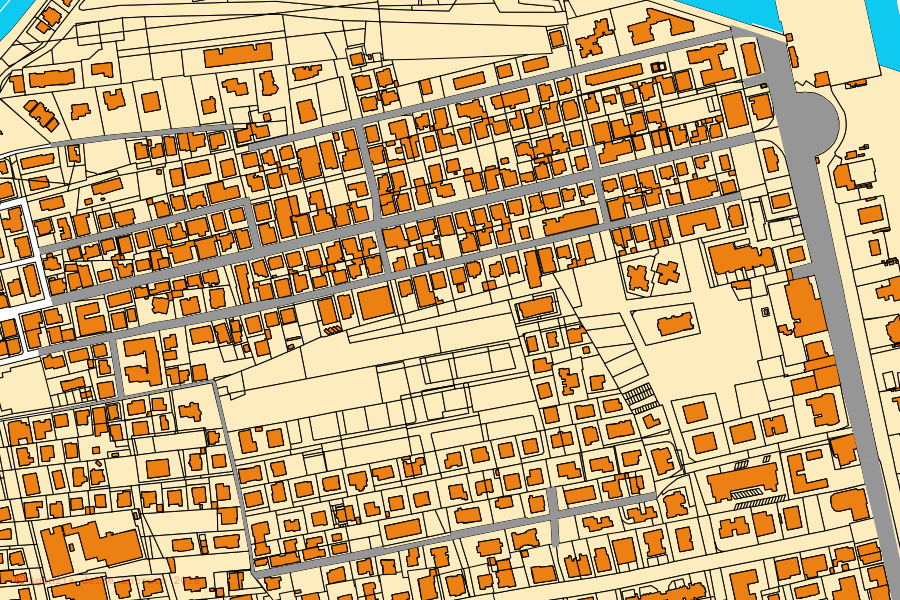 Mappa catastale del centro di Alba Adriatica: particelle e fabbricati, cartografia Agenzia delle Entrate