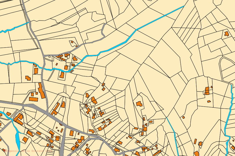 Mappa catastale del centro di Albanella: particelle e fabbricati, cartografia Agenzia delle Entrate