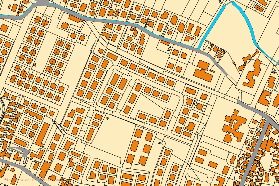 Mappa catastale del centro di Albignasego: particelle e fabbricati, cartografia Agenzia delle Entrate