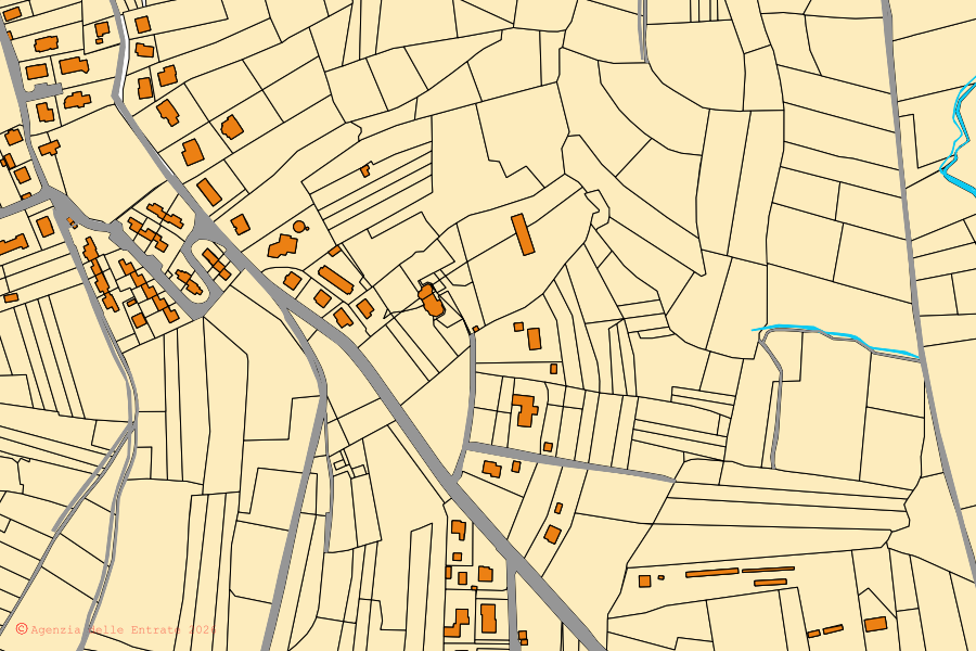 Mappa catastale del centro di Albiolo: particelle e fabbricati, cartografia Agenzia delle Entrate