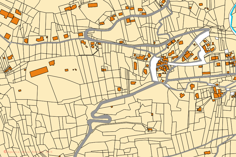 Mappa catastale del centro di Albosaggia: particelle e fabbricati, cartografia Agenzia delle Entrate
