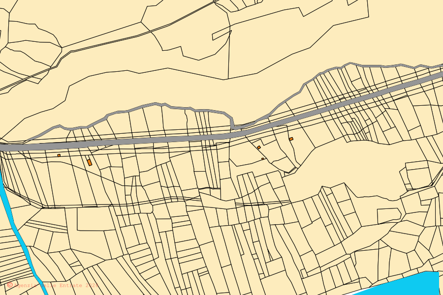 Mappa catastale del centro di Aliano: particelle e fabbricati, cartografia Agenzia delle Entrate