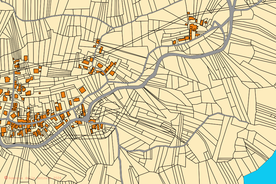 Mappa catastale del centro di Altino: particelle e fabbricati, cartografia Agenzia delle Entrate