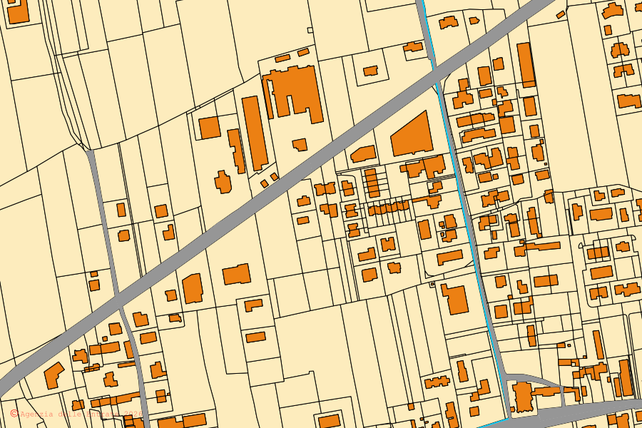 Mappa catastale del centro di Altivole: particelle e fabbricati, cartografia Agenzia delle Entrate