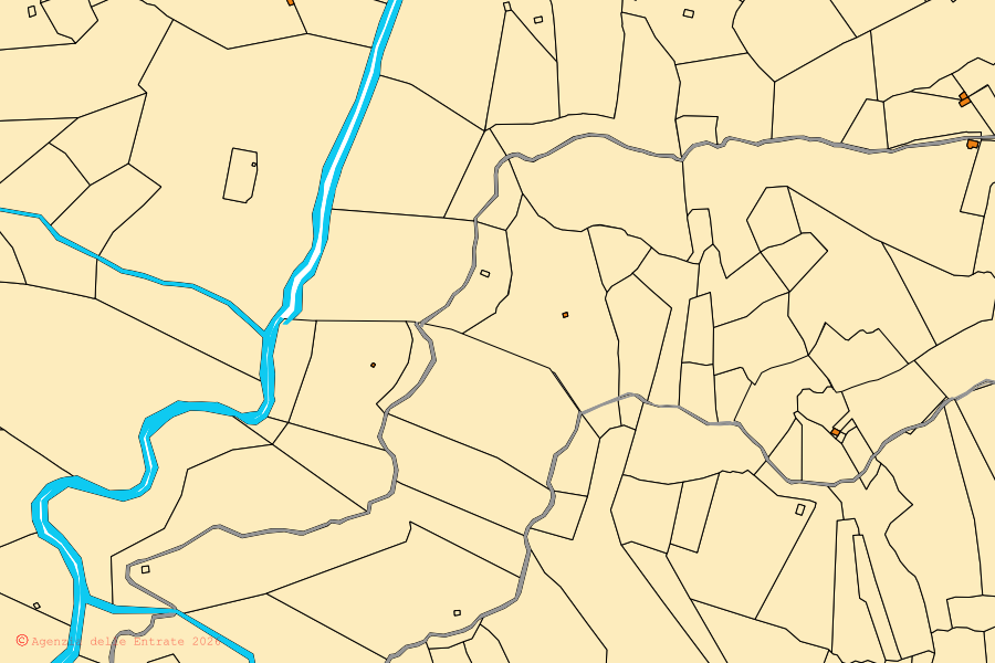 Mappa catastale del centro di Alto Reno Terme: particelle e fabbricati, cartografia Agenzia delle Entrate