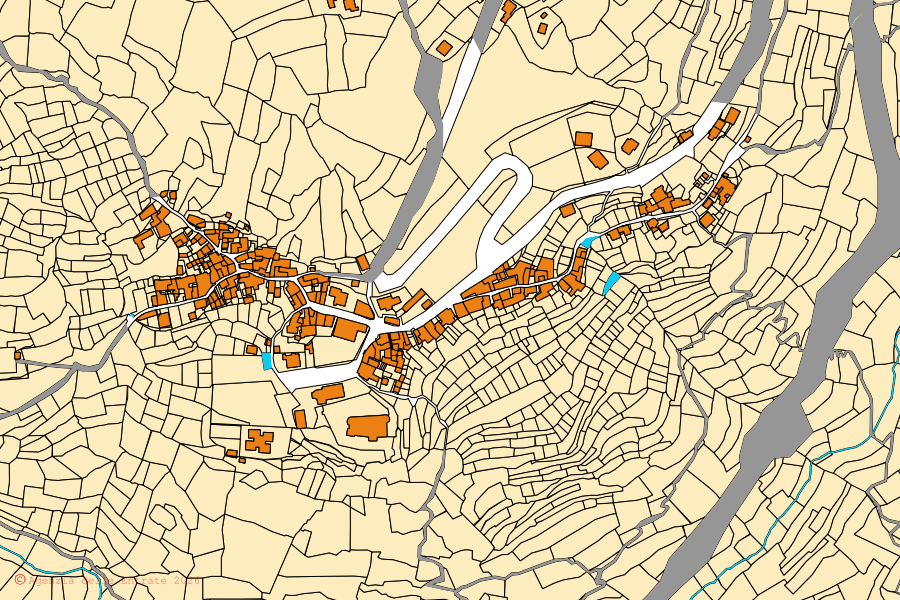 Mappa catastale del centro di Alto: particelle e fabbricati, cartografia Agenzia delle Entrate