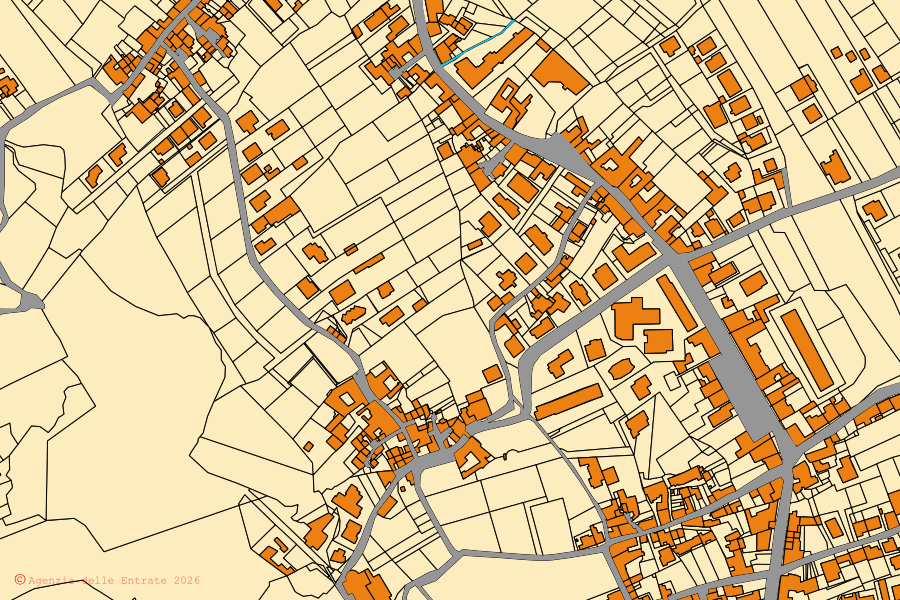 Mappa catastale del centro di Alvignano: particelle e fabbricati, cartografia Agenzia delle Entrate