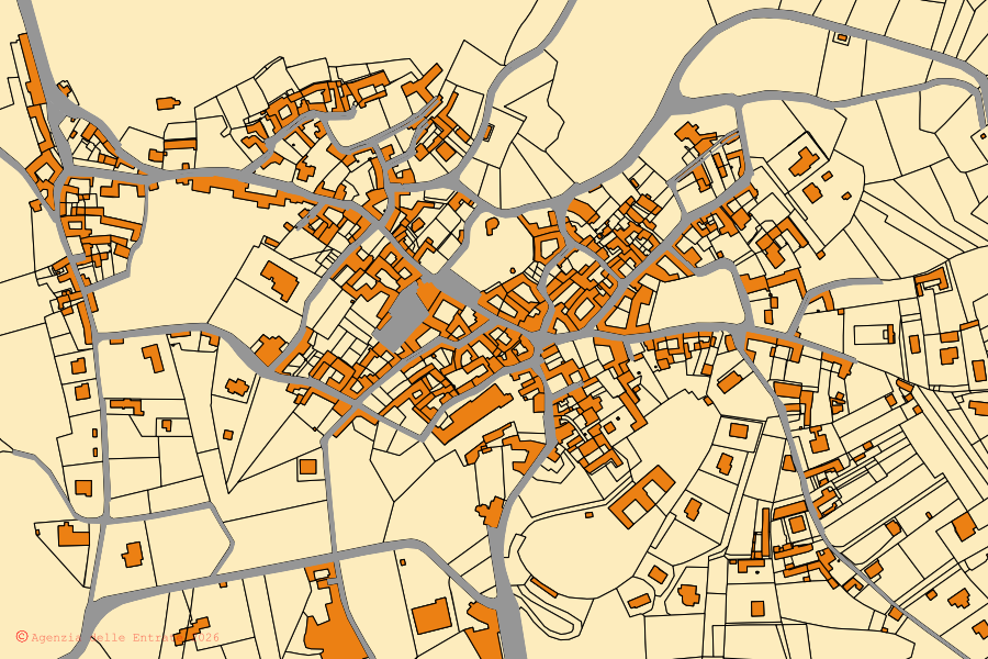 Mappa catastale del centro di Ameno: particelle e fabbricati, cartografia Agenzia delle Entrate