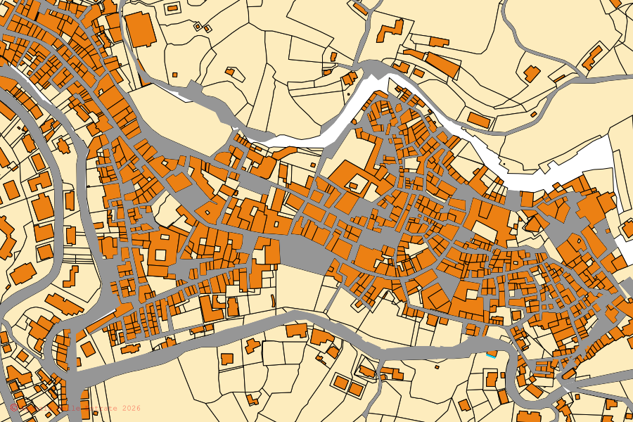 Mappa catastale del centro di Anagni: particelle e fabbricati, cartografia Agenzia delle Entrate