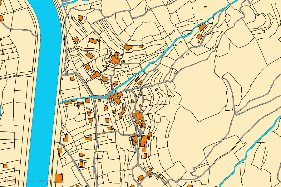 Mappa catastale del centro di Andora: particelle e fabbricati, cartografia Agenzia delle Entrate