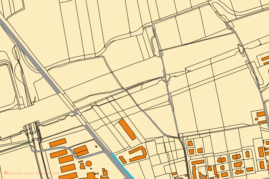 Mappa catastale del centro di Antegnate: particelle e fabbricati, cartografia Agenzia delle Entrate