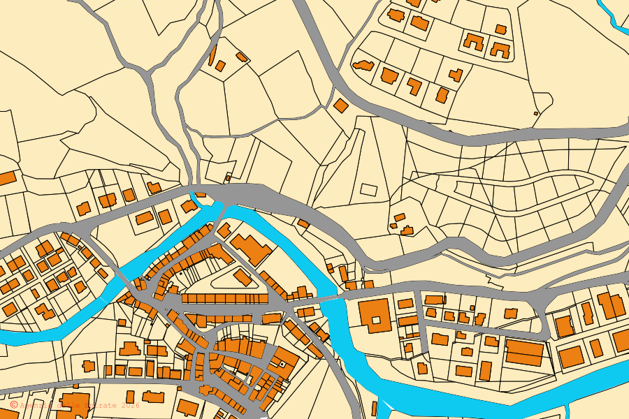 Mappa catastale del centro di Apecchio: particelle e fabbricati, cartografia Agenzia delle Entrate