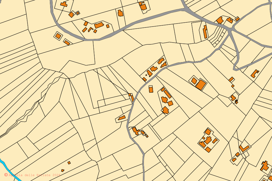 Mappa catastale del centro di Apice: particelle e fabbricati, cartografia Agenzia delle Entrate