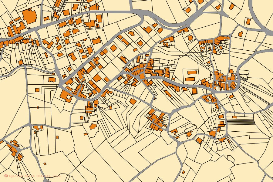Mappa catastale del centro di Apollosa: particelle e fabbricati, cartografia Agenzia delle Entrate