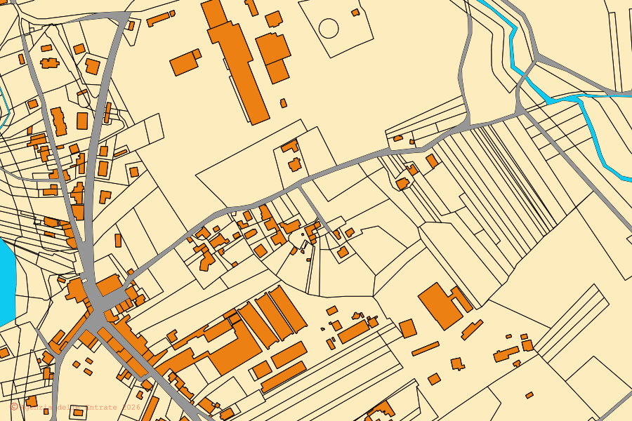 Mappa catastale del centro di Arce: particelle e fabbricati, cartografia Agenzia delle Entrate