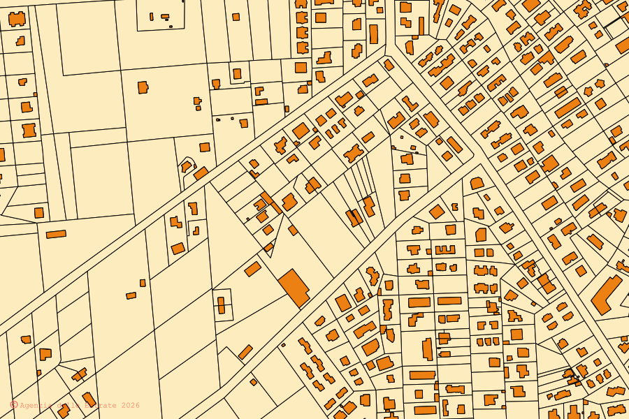 Mappa catastale del centro di Ardea: particelle e fabbricati, cartografia Agenzia delle Entrate