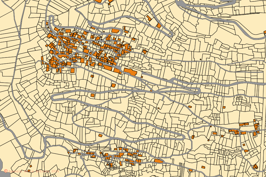 Mappa catastale del centro di Ardenno: particelle e fabbricati, cartografia Agenzia delle Entrate