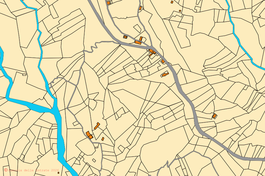 Mappa catastale del centro di Ardore: particelle e fabbricati, cartografia Agenzia delle Entrate