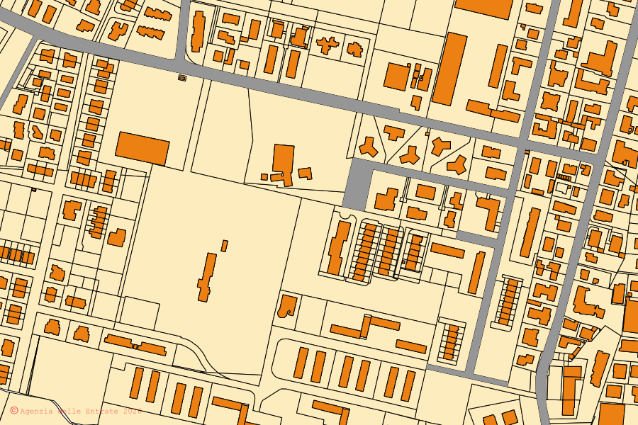 Mappa catastale del centro di Argelato: particelle e fabbricati, cartografia Agenzia delle Entrate