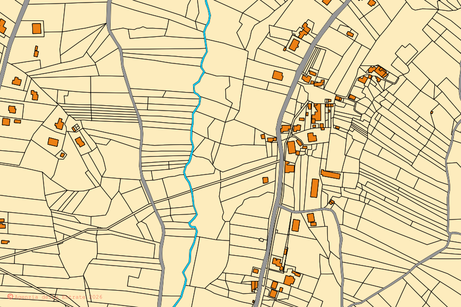 Mappa catastale del centro di Ari: particelle e fabbricati, cartografia Agenzia delle Entrate