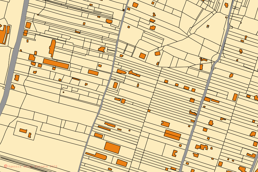 Mappa catastale del centro di Ariccia: particelle e fabbricati, cartografia Agenzia delle Entrate