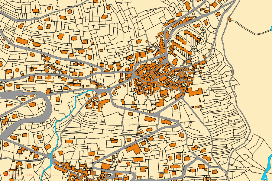 Mappa catastale del centro di Arizzano: particelle e fabbricati, cartografia Agenzia delle Entrate