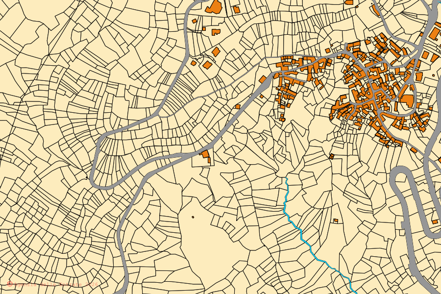 Mappa catastale del centro di Armeno: particelle e fabbricati, cartografia Agenzia delle Entrate