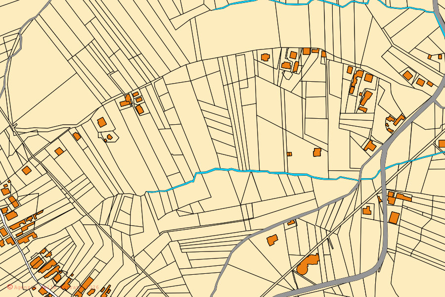 Mappa catastale del centro di Arnara: particelle e fabbricati, cartografia Agenzia delle Entrate