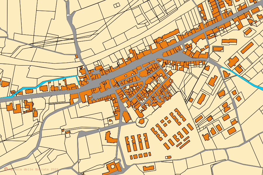 Mappa catastale del centro di Arpaia: particelle e fabbricati, cartografia Agenzia delle Entrate