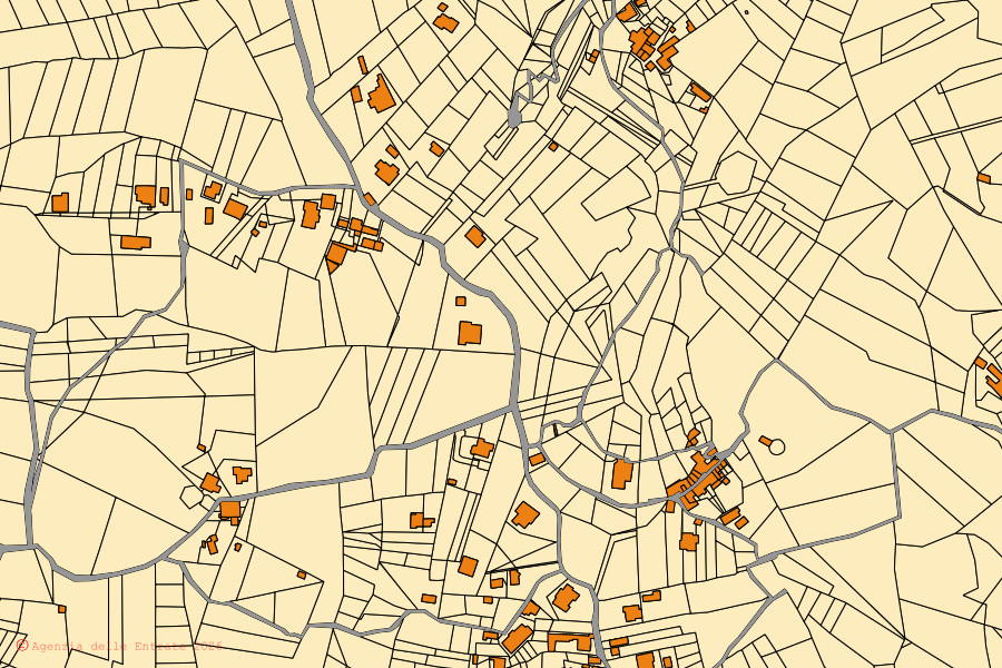 Mappa catastale del centro di Arpino: particelle e fabbricati, cartografia Agenzia delle Entrate