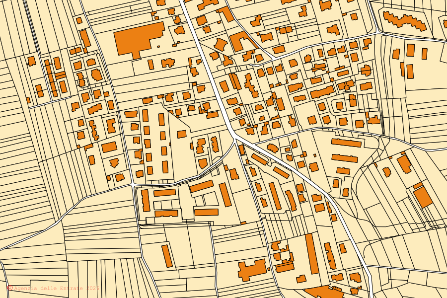 Mappa catastale del centro di Arsago Seprio: particelle e fabbricati, cartografia Agenzia delle Entrate