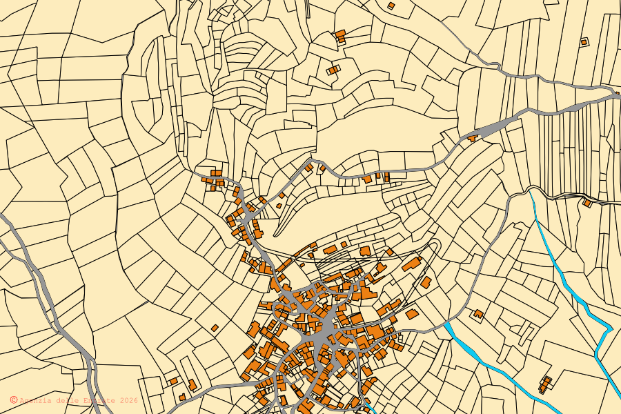 Mappa catastale del centro di Arta Terme: particelle e fabbricati, cartografia Agenzia delle Entrate